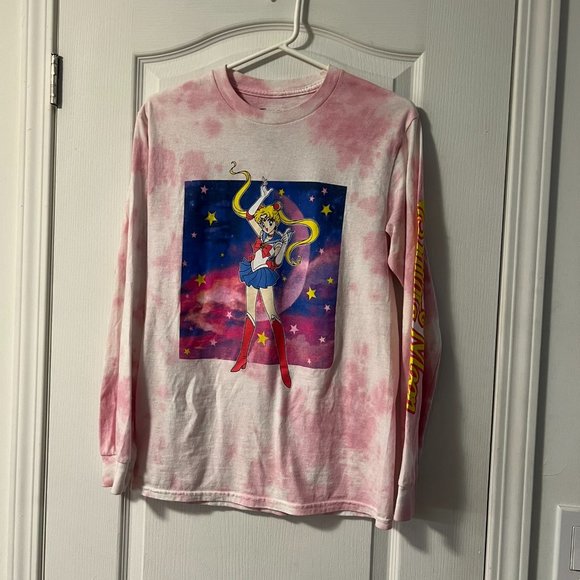 NWT Sailor Moon Pink white tie-dye long sleeve - Picture 4 of 8